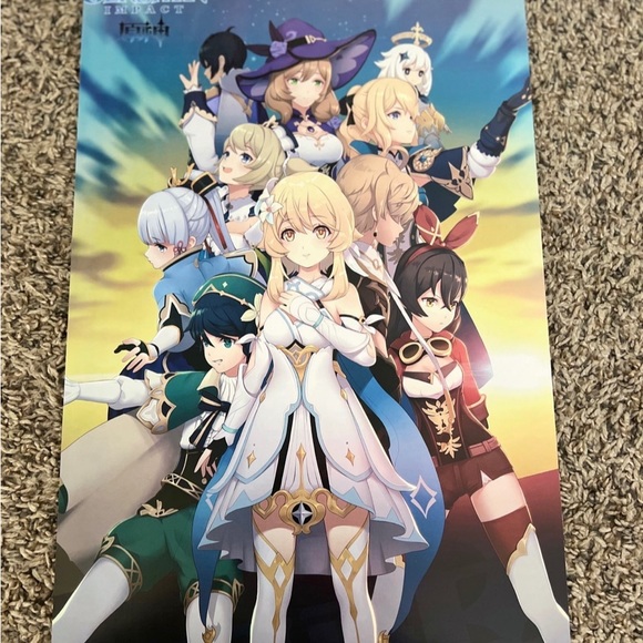 Genshin Impact Poster Set Japanese Game Anime - Picture 6 of 6